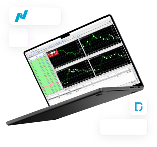 Trading platform on a laptop