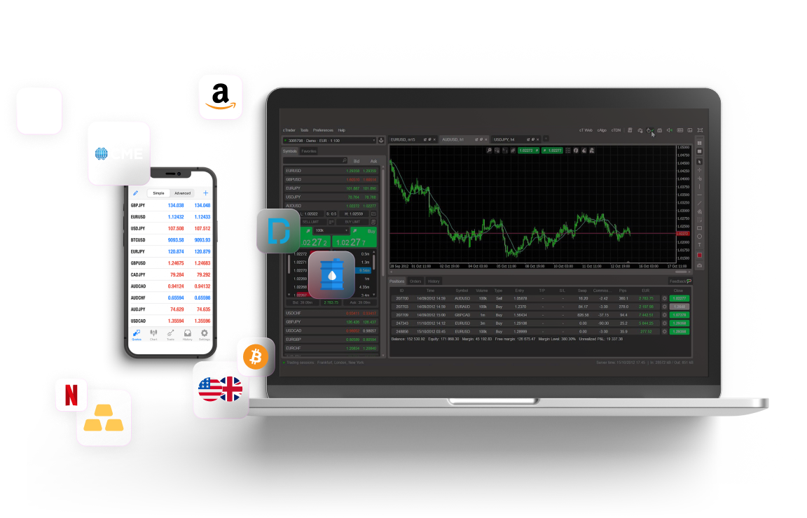 Monitoring stocks on laptop and phone